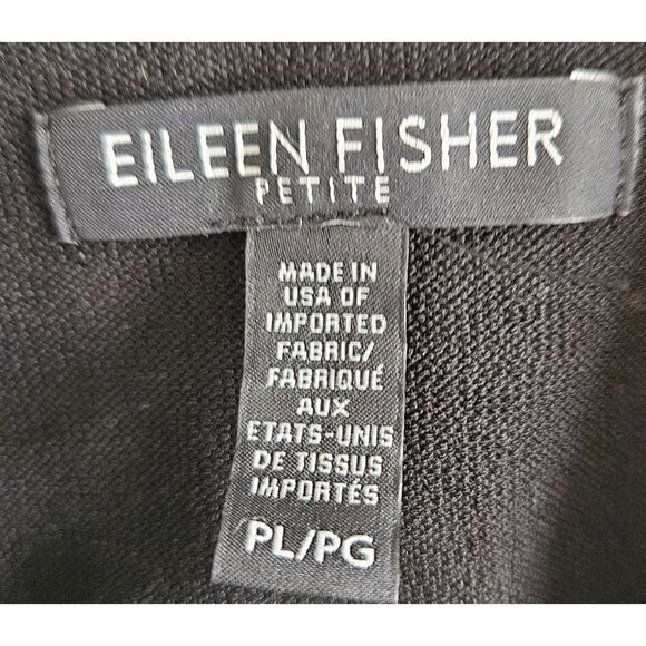 Eileen Fisher Woman Size LP Black Knit One Button Blazer Slash Pockets Designer - Picture 5 of 8